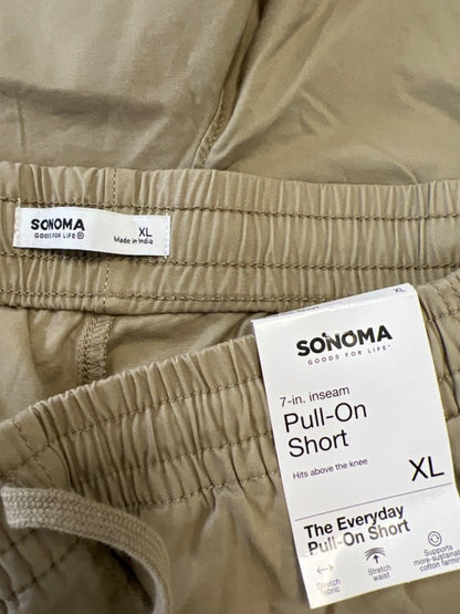Sonoma Men's Tan Everyday Pull On Stretch Waist Shorts - XL image 3