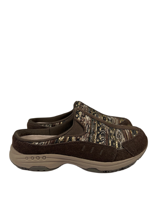 Easy Spirit Women's Green Textured Travel Time Slip On Clogs - 7 Wide