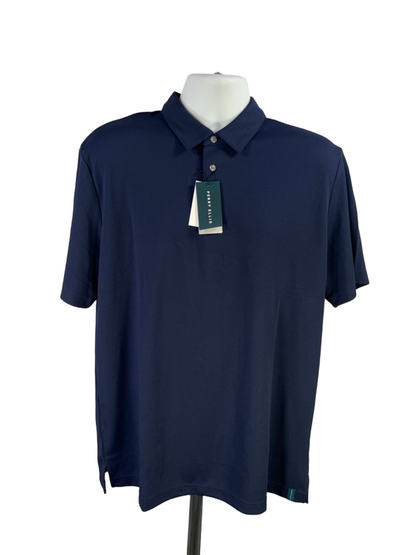Perry Ellis Men's Navy Blue Short Sleeve Golf Polo Shirt - L