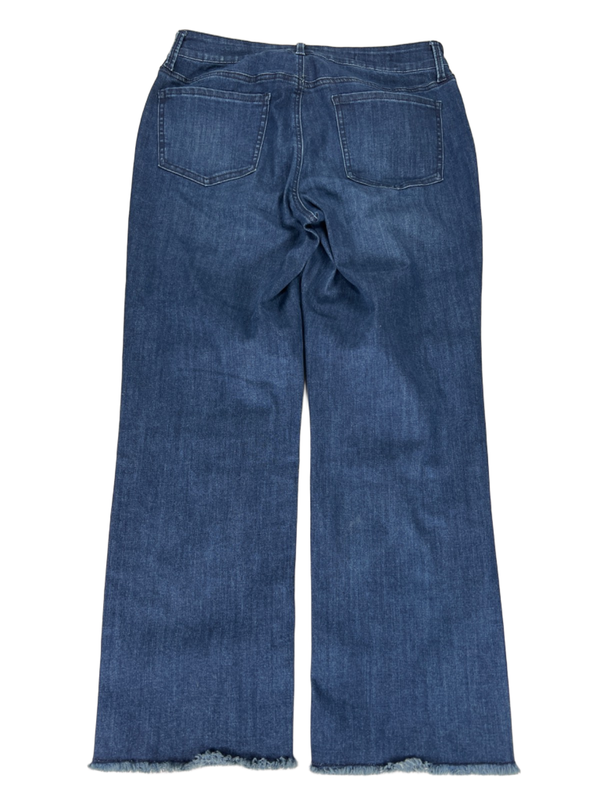 NYDJ Women's Dark Wash Marilyn Straight Cool Embrace Distressed Denim Jeans - 8 image 2