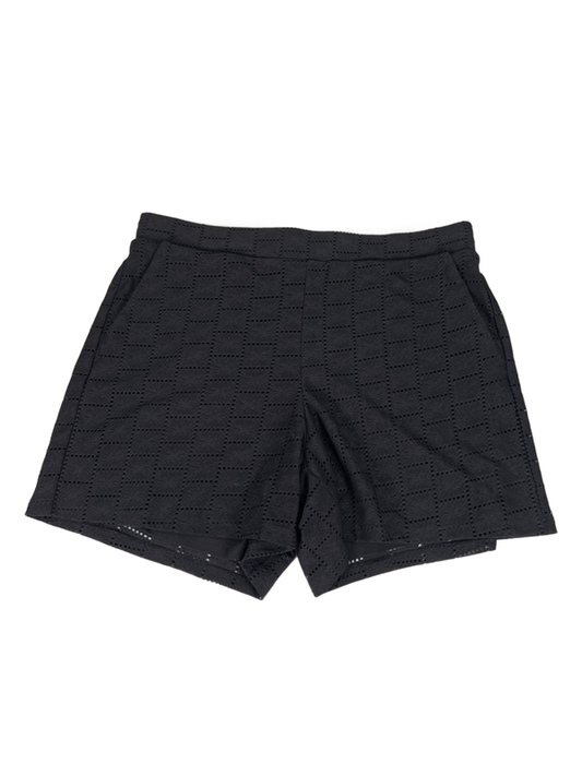 White House Black Market Women's Black Casual Eyelet Pull On Shorts - M
