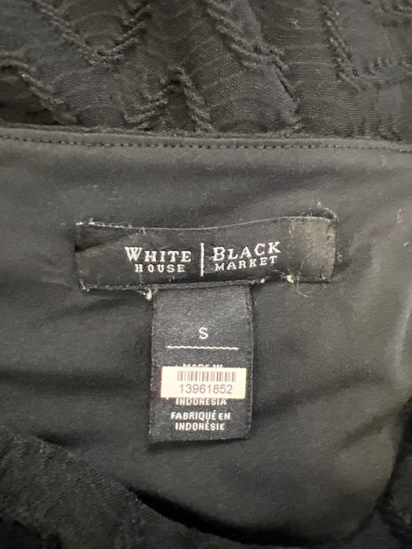 White House Black Market Women's Black Textured Front Sleeveless Tank Top - S image 3