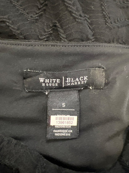 White House Black Market Women's Black Textured Front Sleeveless Tank Top - S image 3