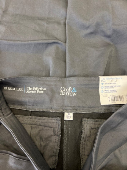 Croft & Barrow Women's Gray Effortless Stretch Straight Mid Rise Pants - 10 image 3