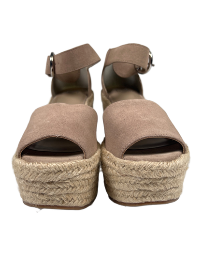 Marc Fisher Women's Tan Alita Suede Espadrille Platform Wedge Sandals - 7 image 2