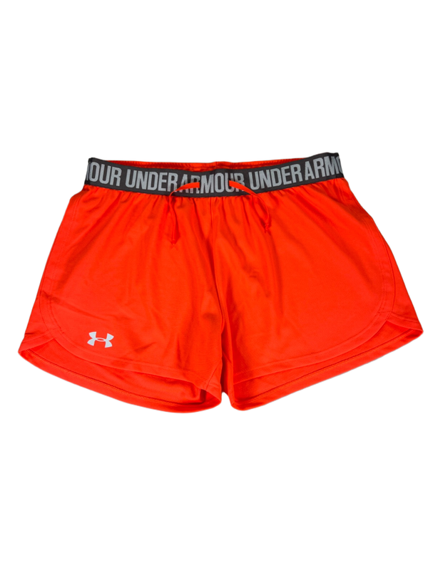 Under Armour Women's Gray/Orange Play Up Loose Unlined Athletic Shorts - S