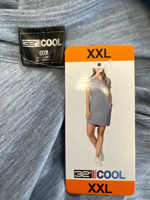 32 Degrees Cool Women's Blue V Neck Short Sleeve Mini Tee Shirt Dress - XXL image 3