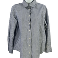 Banana Republic Women's Blue Striped Long Sleeve Button Up Shirt - M