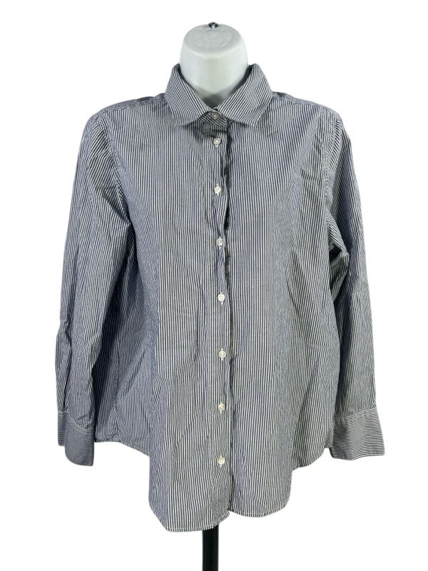 Banana Republic Women's Blue Striped Long Sleeve Button Up Shirt - M