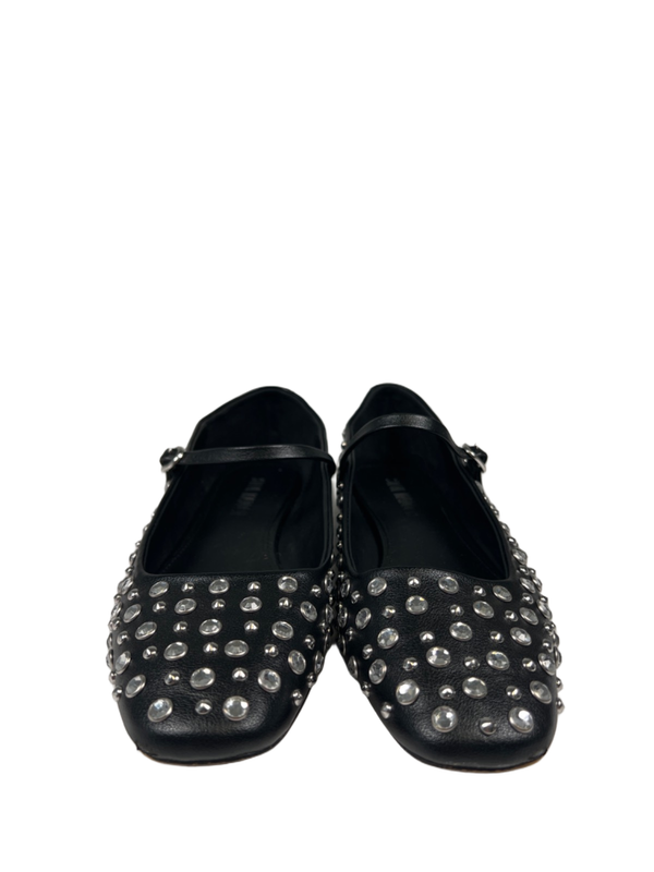 Steve Madden Women's Black Maple Rhinestone Mary Jane Ballet Flats - 8 image 2