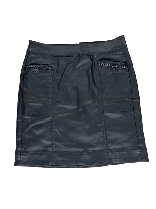 White House Black Market Women’s Black Coated Straight Skirt - 4