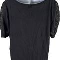 NEW ANA Women’s Black Short Lace Sleeve T-Shirt - XL Petite