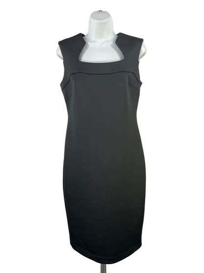Calvin Klein Women's Black Square Neck Sleeveless Midi Sheath Dress - 6