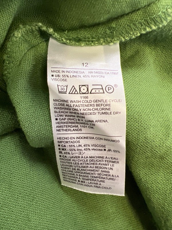 Banana Republic Women's Green Linen Blend Button Up Tie Back Sleeveless Top - 12 image 4
