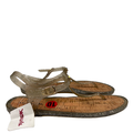 Kate Spade Women's Gray Glitter Jelly Cork Bottom T-Strap Sandals - 10