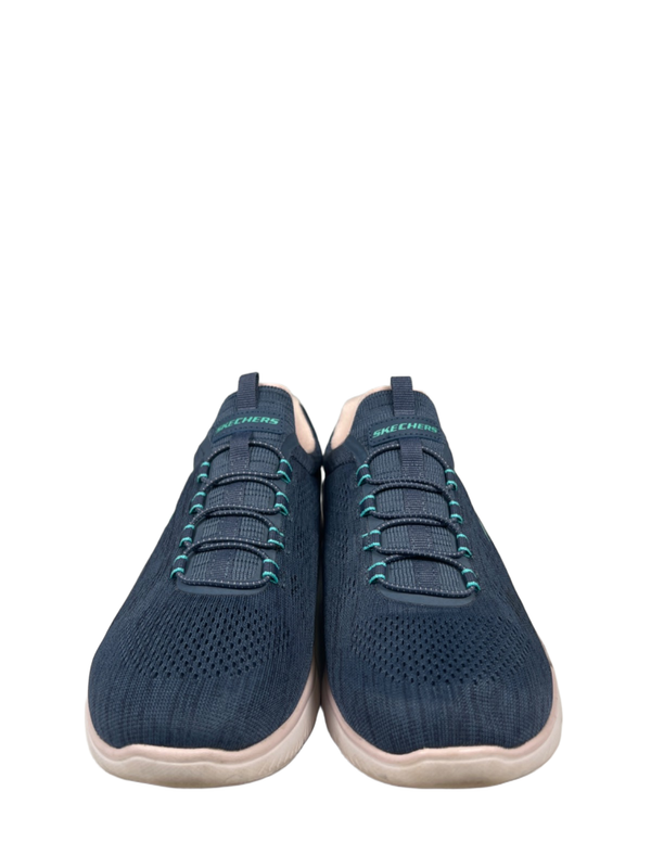 Skechers Women's Blue Summits Fun Flair Mesh Bungee Lace Slip On Shoes - 8 Wide image 2