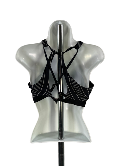 Athleta Women's Black/White Chevron High Neck Bikini Bathing Suit Top - 34D/DD image 2