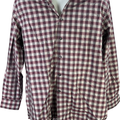 Michael Kors Men’s Purple/Gray Checkered Non-Iron Button Up Dress Shirt - 17.5