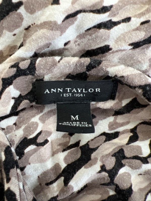 Ann Taylor Women's Beige/Black Halter Tie Tunic Blouse - M image 3