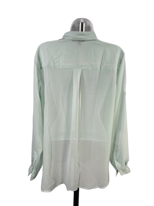 Victoria's Secret Women's Blue Sheer Long Sleeve Button Up Shirt - S image 2