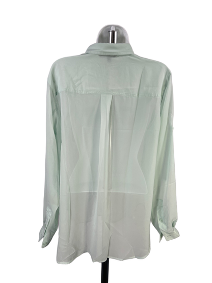 Victoria's Secret Women's Blue Sheer Long Sleeve Button Up Shirt - S image 2