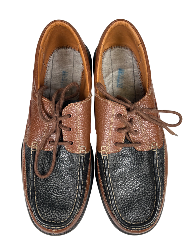 Dr. Comfort Women's Black/Brown Leather Patrick Lace Up Boat Shoes - 13 image 3