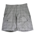 Greg Norman Men's Gray Plaid Side Zip Pocket Shorts - 33