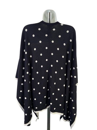 Ann Taylor Women's Blue Polka Dot Wrap Sweater - One Size image 2