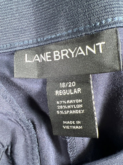 Lane Bryant Women's Blue Pull On Classic Trouser Ponte Dress Pants - 18/20 image 3