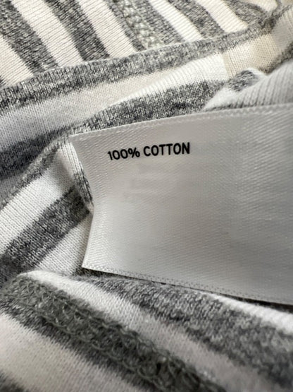 Duluth Trading Women's Gray/White Striped 3/4 Sleeve V-Neck Shirt - M image 4