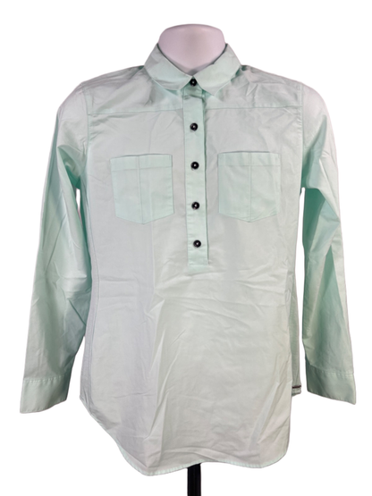 Under Armour Men's Light Blue Loose Long Sleeve Half Button Up Shirt - S