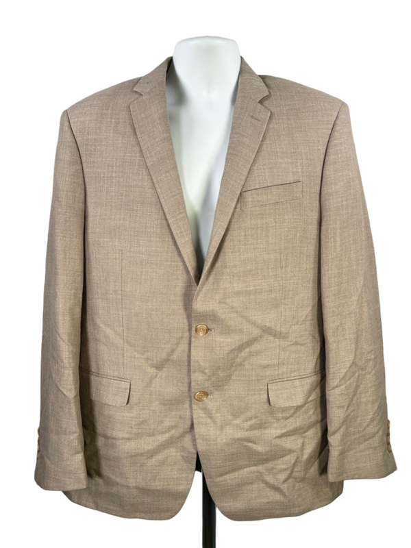 Ralph Lauren Men's Tan/Taupe Linen Blend Long Sleeve Button Up Blazer - 46 Long