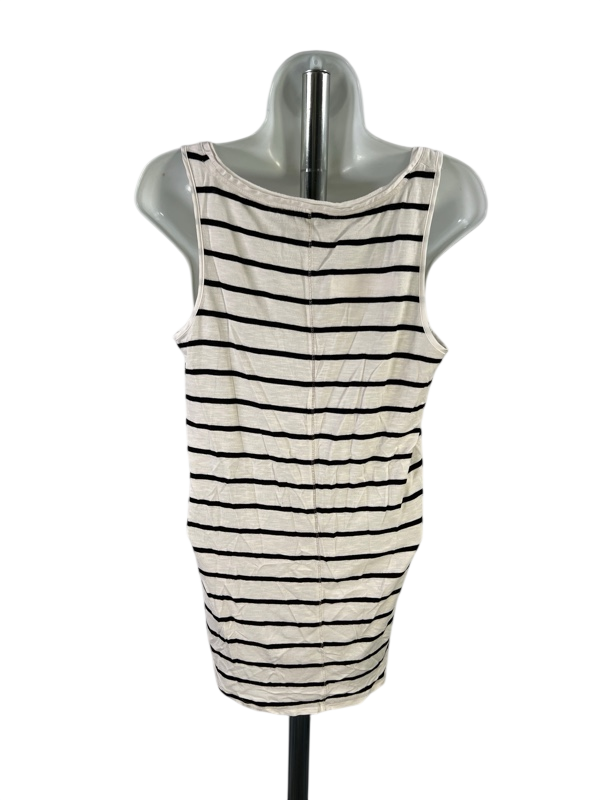 White House Black Market Women's White/Black Striped Tank Top - M image 2