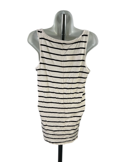 White House Black Market Women's White/Black Striped Tank Top - M image 2