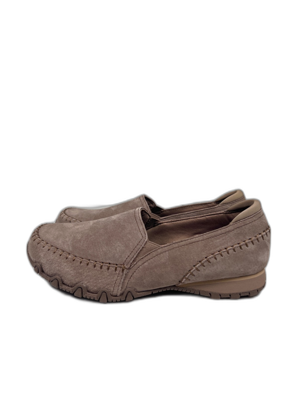 Skechers Women's Brown/Taupe Suede Relaxed Fit Biker Alumni Loafers - 8.5 image 5