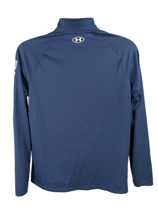 Under Armour Men's Navy Blue Freedom Tech 1/2 Zip Pullover Tech Shirt - M image 2