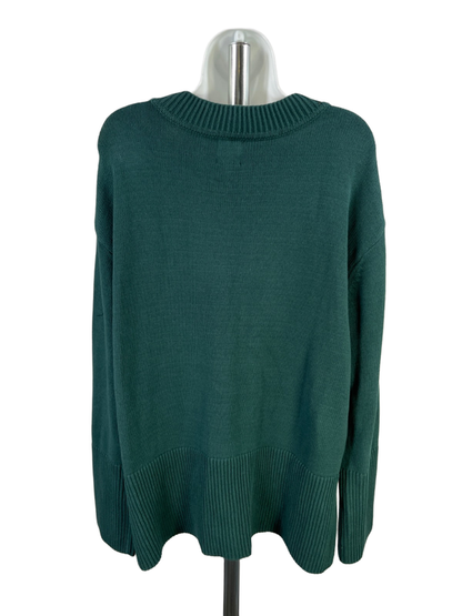 GAP Women's Green Cotton Crewneck Knit Long Sleeve Sweater - XL image 2