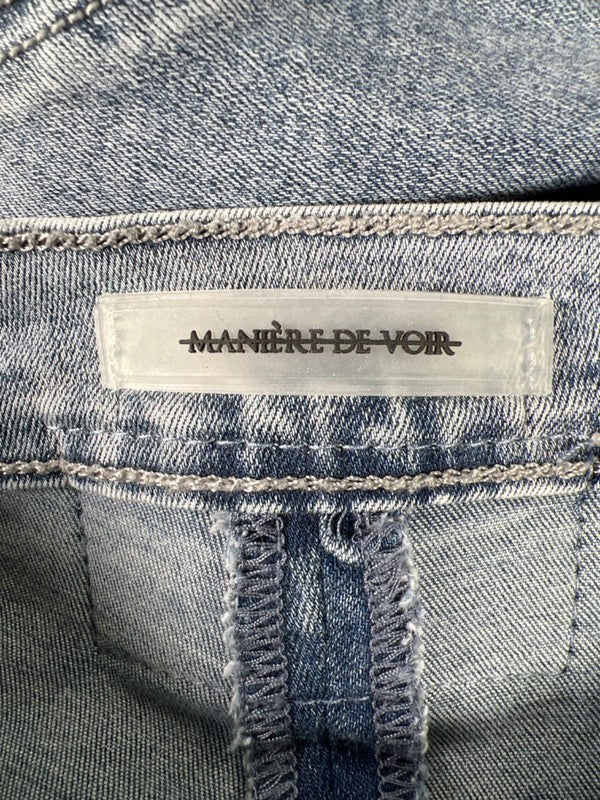 Maniere De Vior Women's Light Wash Contour Seam Ankle Zip Skinny Jeans - 4 image 3