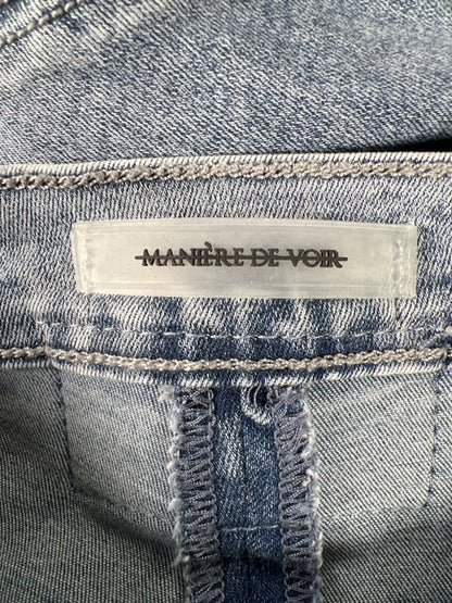 Maniere De Vior Women's Light Wash Contour Seam Ankle Zip Skinny Jeans - 4 image 3