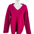 Cyrus Women's Pink V Neck Long Sleeve Sweater - S