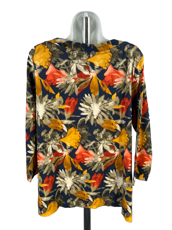 Chico's Women's Multicolor Floral 3/4 Sleeve Tee Shirt - 3/US XL image 2