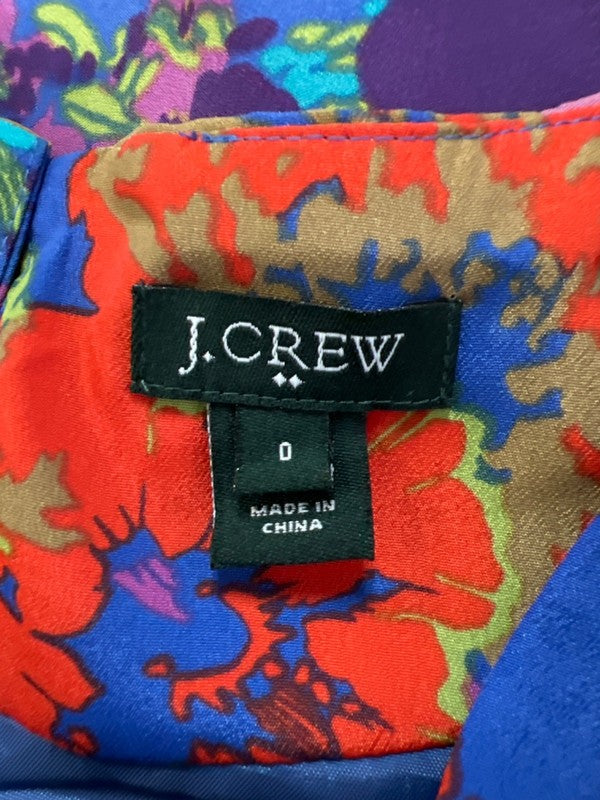 J Crew Women's Multicolor Floral Front Pocket 3/4 Sleeve Mini Dress - 0 image 3