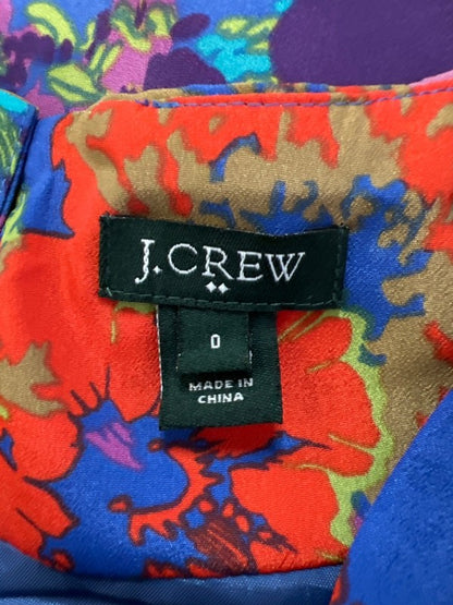 J Crew Women's Multicolor Floral Front Pocket 3/4 Sleeve Mini Dress - 0 image 3