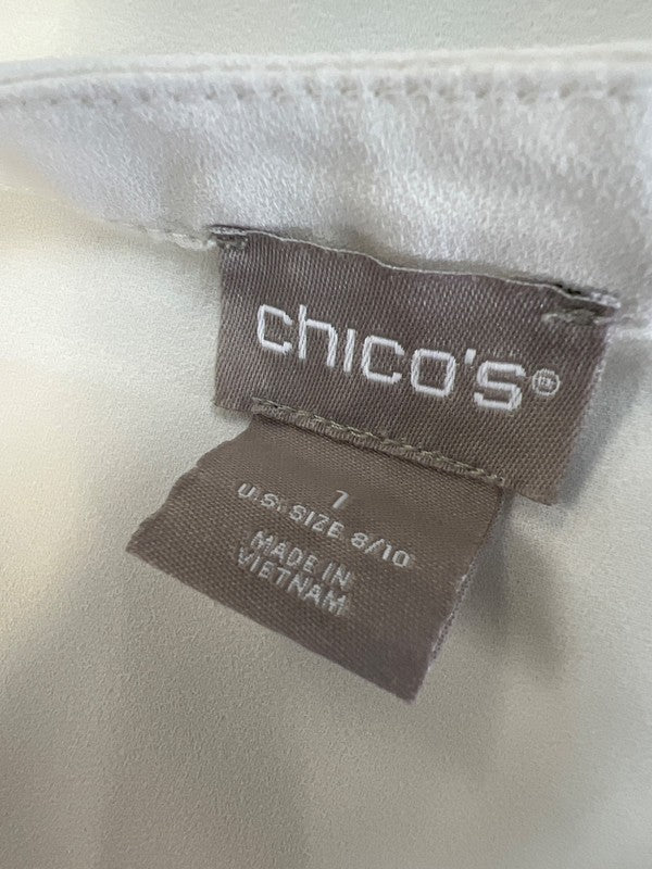 Chico's Women's White Sleeveless V-Neck Blouse - 1/US 8 image 3