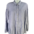 J Jill Women's Blue Linen Long Sleeve Button Up Blouse - S