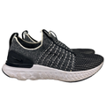 Nike Women's Black/White Oreo React Phantom Run Flyknit 2 Laceless Sneakers - 8
