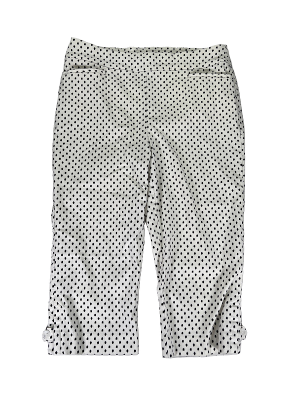 Chico's Women's White/Black Pull On Cropped Pants - 1/US 8