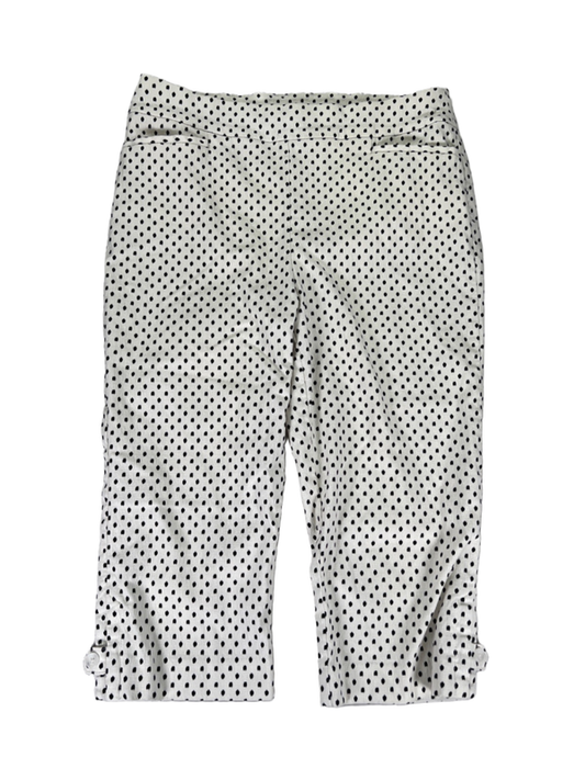 Chico's Women's White/Black Pull On Cropped Pants - 1/US 8