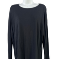 J. Jill Women's Black Wearever Collections Long Sleeve Boat Neck Shirt - L