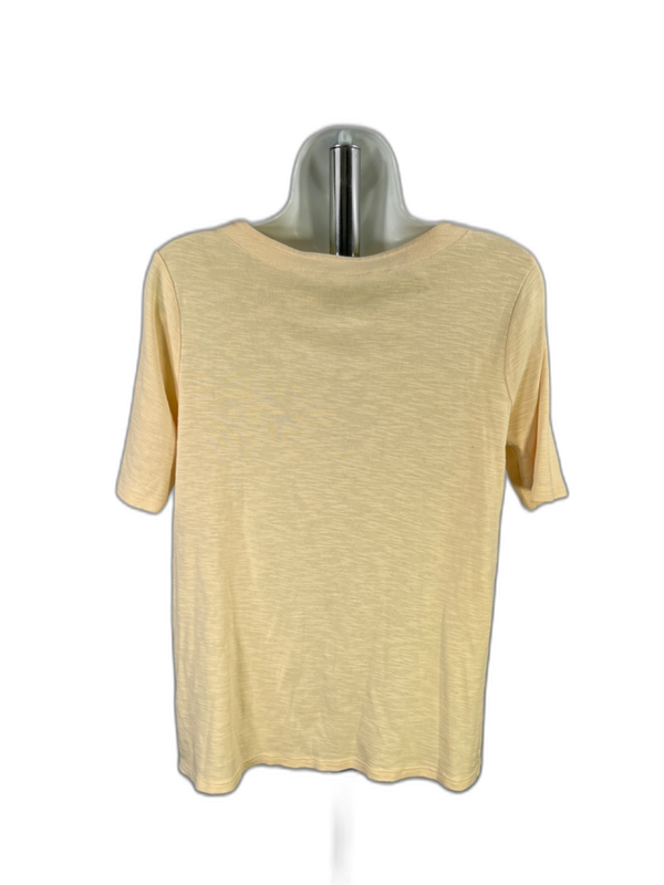 J.Jill Women's Yellow Elbow Sleeve Pima-Slub T-Shirt - S Petite image 2